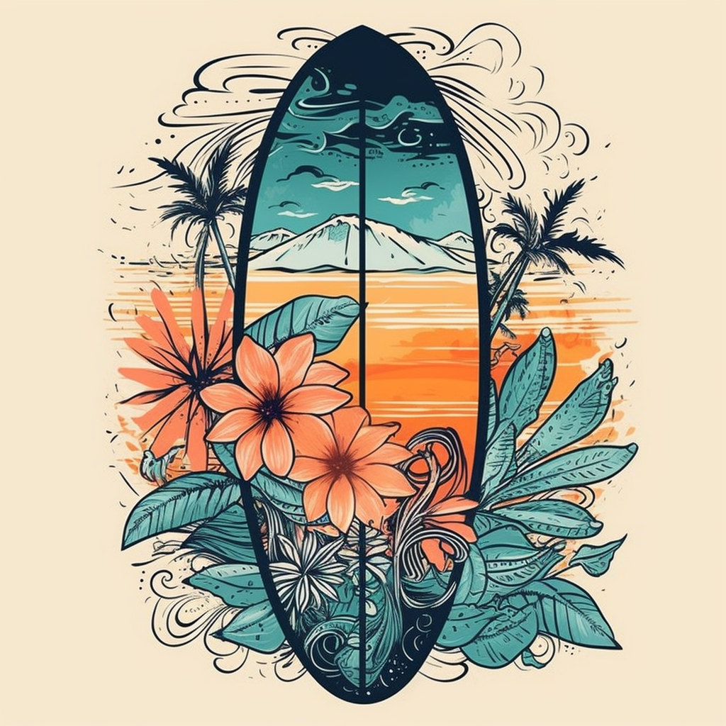 Samolepka Sunkissed Surfboard hranatá