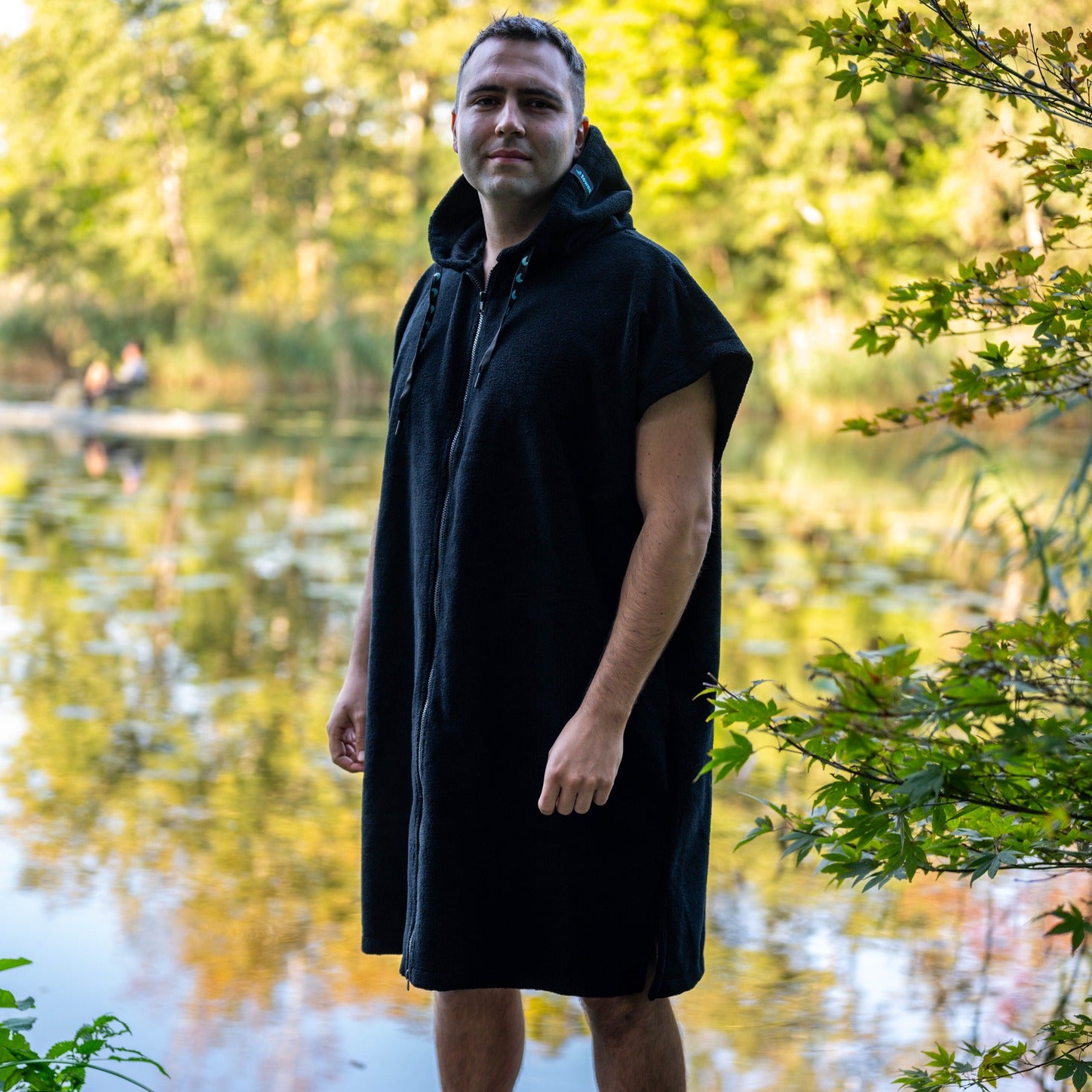 Surf poncho mono black, 80 x 115 cm