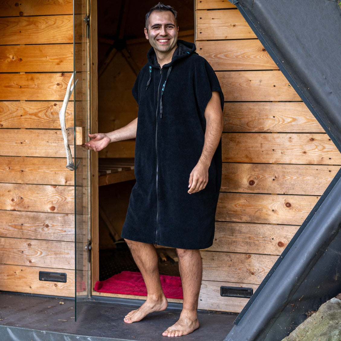 Surf poncho mono black, 80 x 115 cm