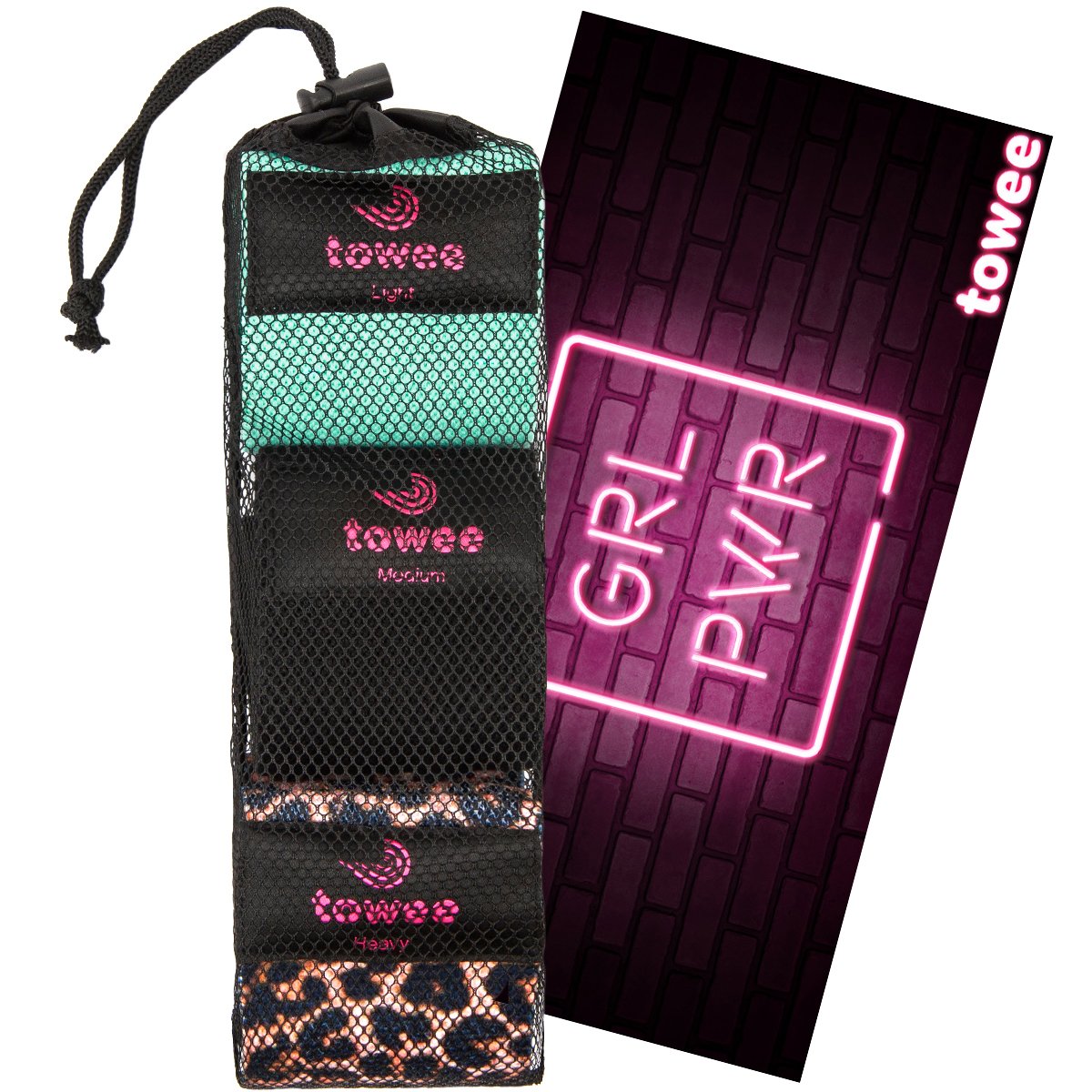 Convenient set Booty Band and towels GRL PWR