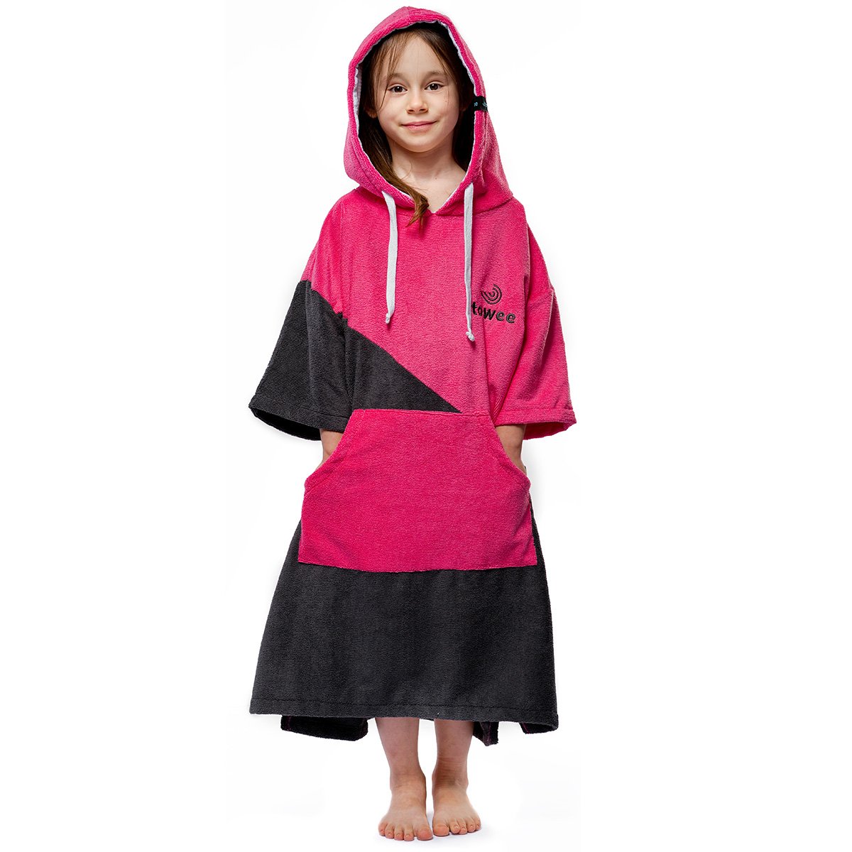 Children's surf poncho Double pink, 60 x 80 cm