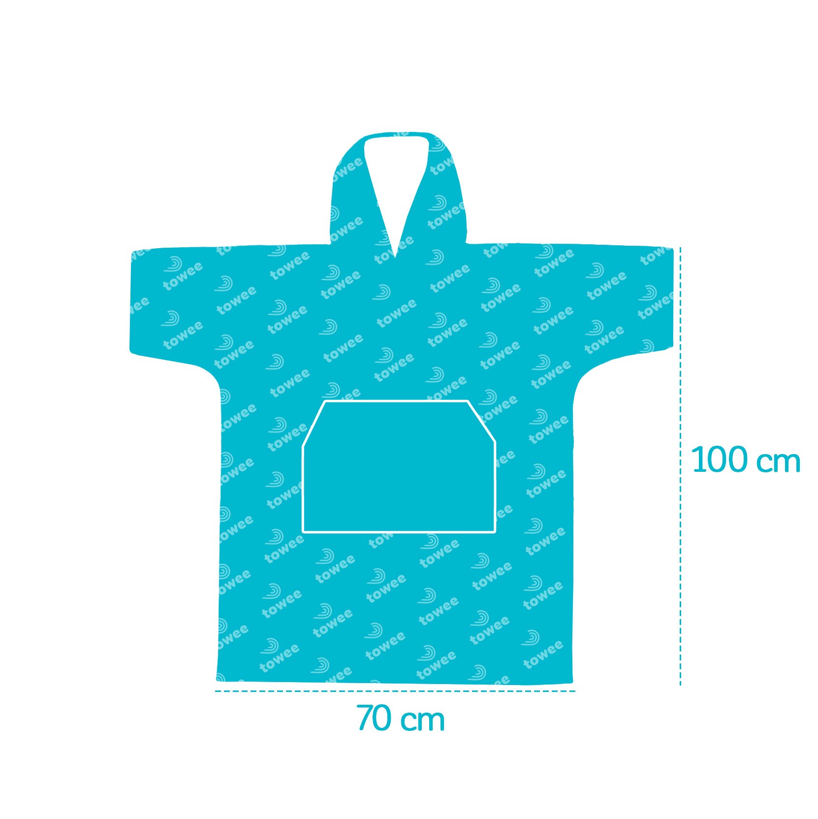 Surf poncho Towee blue, 70 x 100 cm