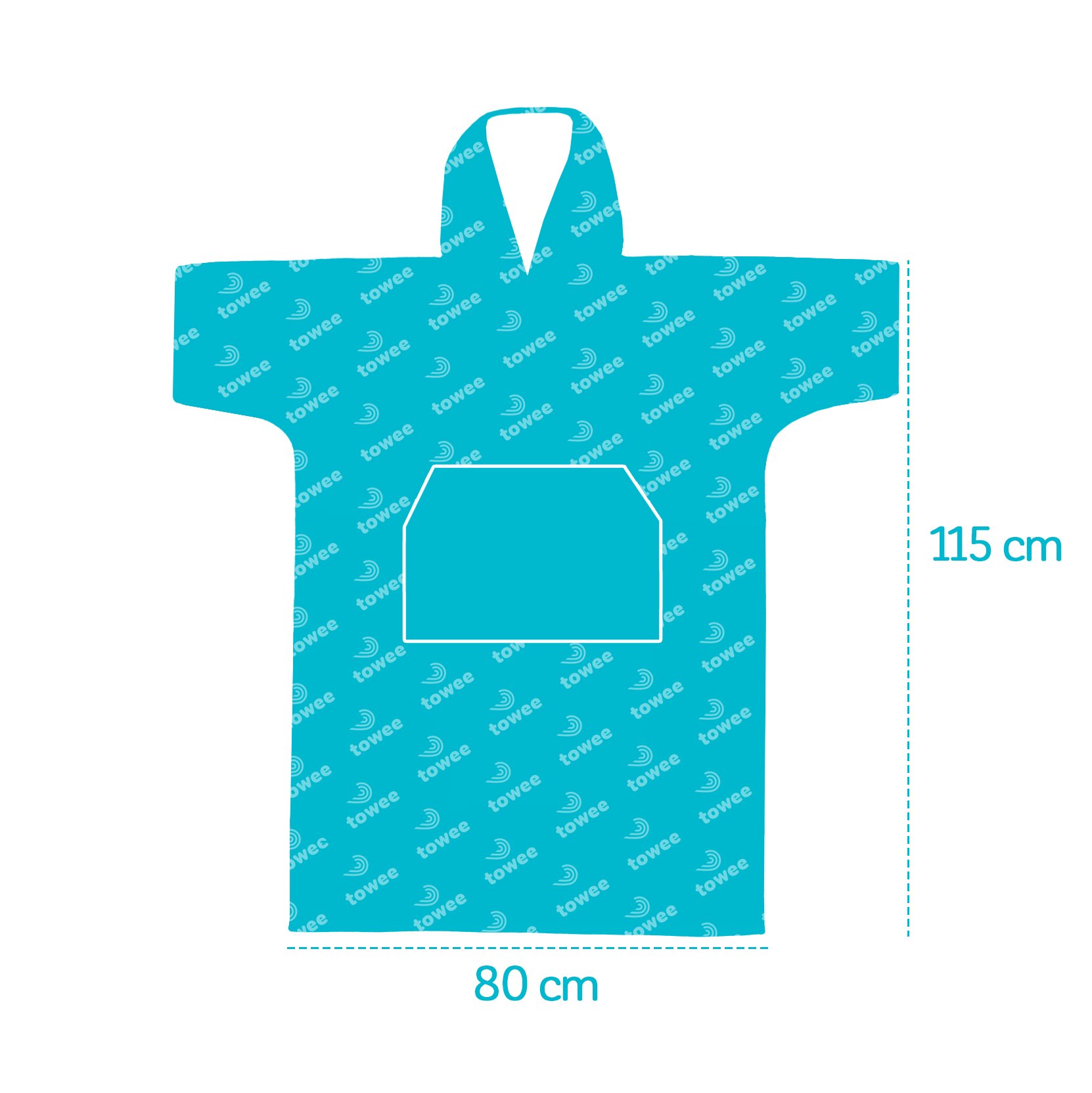 Surf poncho Towee blue, 80 x 115 cm