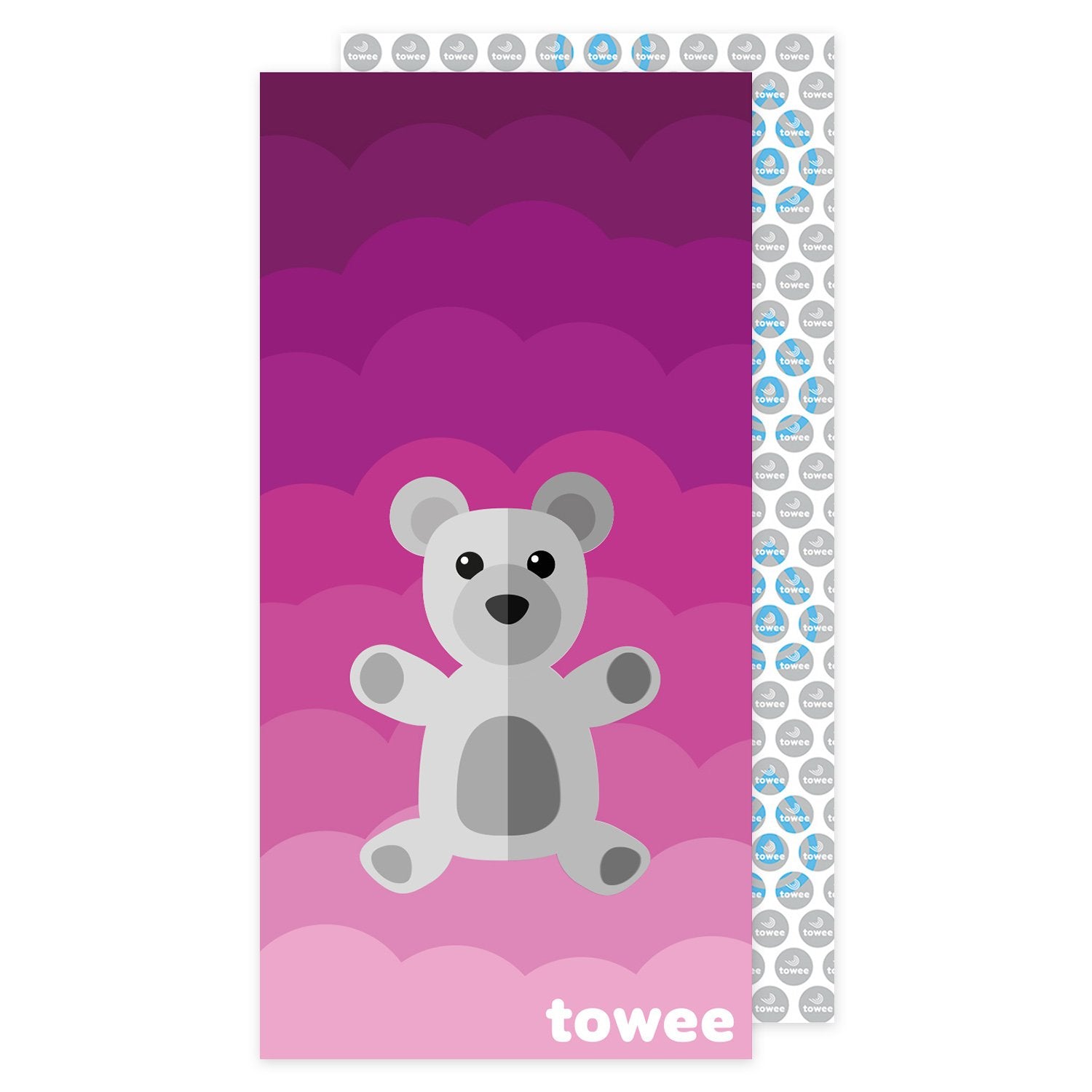 Children's quick drying towel Teddy Bear pink